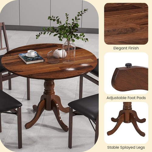 Round wooden dining table - wooden,