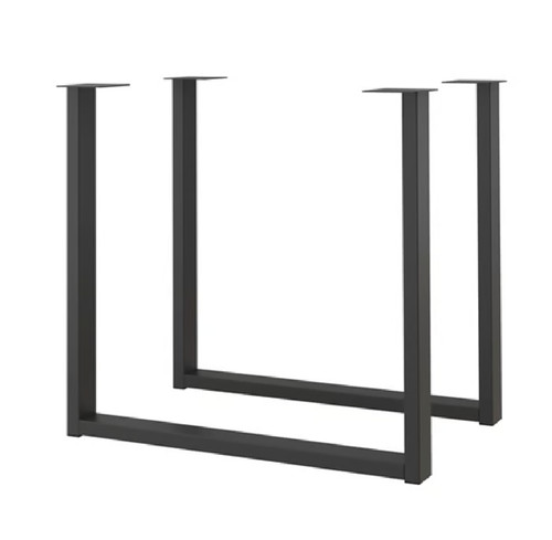 Pair metal steel table legs - of,
