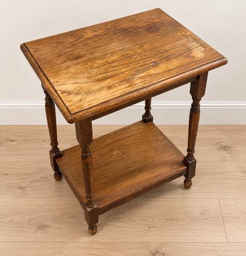Vintage oak side table - oak,