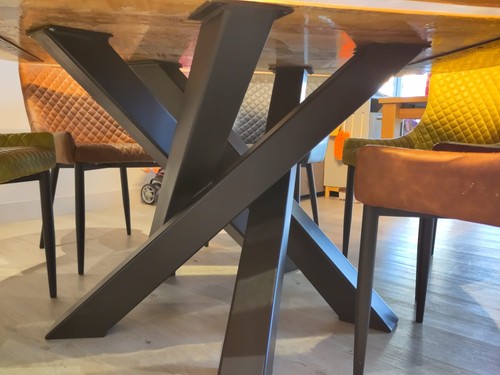 Black metal custom table legs - black,