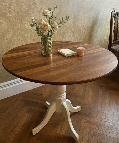 Wooden dining table round top - wooden,