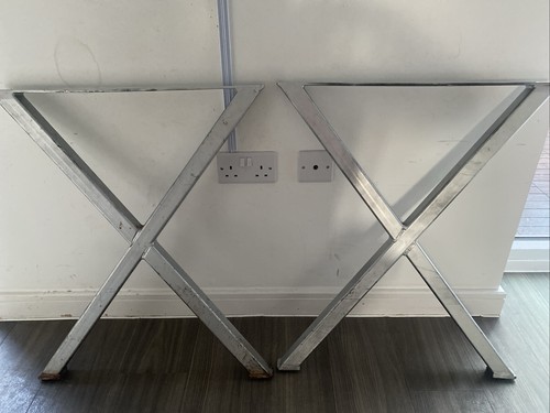 Steel silver table legs - x,