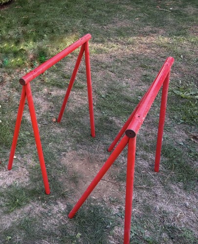Pair vintage red tubular - of,
